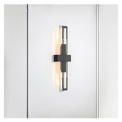 Lámpara de pared LED en diseño D-Style negro con luz cálida para iluminación interior y decoración