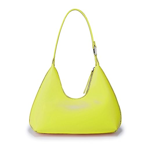Image of Women's Crescent Shoulder Small Hobo Shoulder Bags for Women Fashion Wallet Underarm Clutch Handbag (Green)