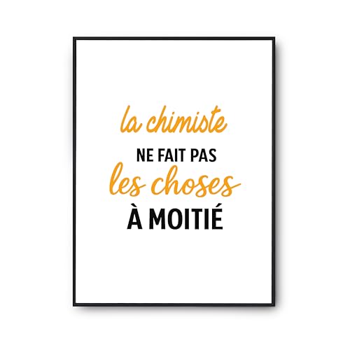 Affiche la chimiste ne fait pas les choses a moitie Otshirt poster humour decoration murale