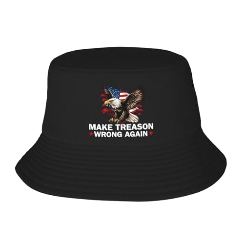 Make TRE-Ason Wrong Again Political Resist Lying Bucket Hat Packable Sun Hats for Men Women Black