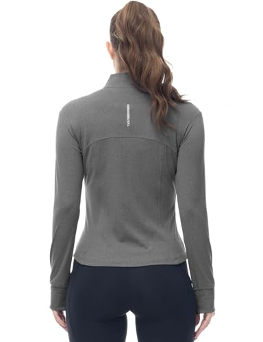 Gopune Women's Workout Athletic Jacket Lightweight Zip Up Yoga Slim Fit Tops with Pockets