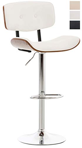 Taburete De Bar Sarnia En Estilo Nórdico I Taburete Alto Tapizado En Cuero PU I Taburete De Cocina con Estructura De Madera I Color:, Color:Nuez/Blanco