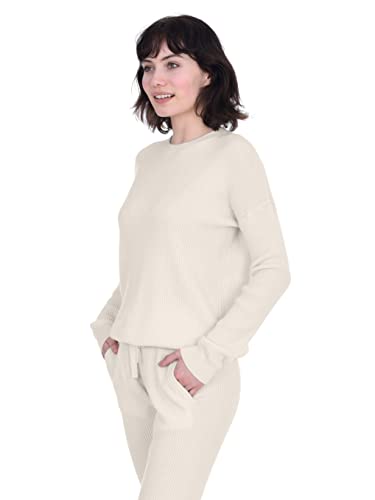 Cashmeren Women’s Ribbed Loungewear Set 100% Pure Cashmere Long Sleeve Sweater and Joggers (Tops and Bottoms Sold Separately)3