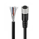 ZBLZGP M12 - Conector hembra de aviación de 4 pines, cable de sensor eléctrico, cable eléctrico de señal de actuador codificado A, para módulo de bus de campo, enlace IO Profinet 3M/9.8 pies