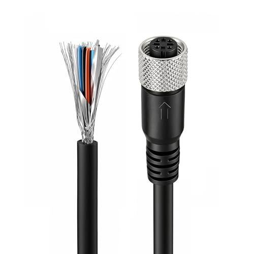 Image of ZBLZGP M12 Actuator Sensor Signal Cable 4 Pin Female A-Coded Electrical Cable to Bare Wire for Industrial Automation Control,Fieldbus Module,Device Network 5M/16.4FT