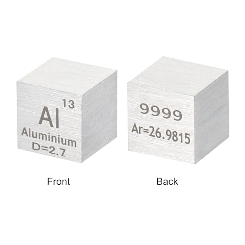 PATIKIL Aluminum Cube, 10mm Al Density Cube High Density Element Cube Unique Metal Cube Periodic Table of Elements Collections Lab Experiment Teacher Scientific Classes