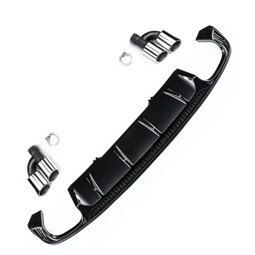 Parachoques trasero Audi A4 B9 con difusor ABS negro brillante duradero 5