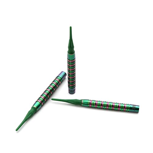 Cuesoul Green Gem Stone 19G Soft Tip 90% Tungsten Darts With Uniformity Titanium Coated And Rost Flights Gradient Color #TOP2