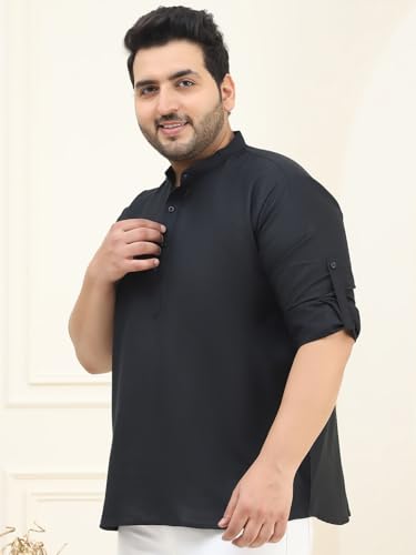 Image of SOJANYA Plus(Since 1958), Men's Cotton Short Kurta
