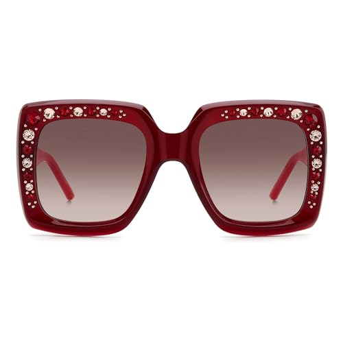 Carolina Herrera HER 0178/S Square Shape Full Rim Sunglasses for Women, 53 mm Size, Burgundy Pink/Brown2