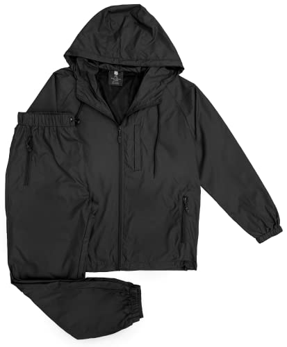 Men’s 2-Piece light Tracksuit Windbreaker Set Jogger Sauna GYM Set with Mesh Lining