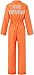 Lizxun Womens Orange Prisoner Halloween Cosplay Costume Men Escaped Jail Jumpsuit Inmate Uniform Roleplay Dress Up (Women Orange, L)