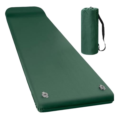 Colchón de camping para tienda de campaña espuma suave para dormir al aire libre ligero inflable almohada de viaje con almohada, equipo de camping en casa, coche y mochilero