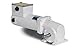 Leeson Electric M1125281.00 - Right Angle Brushed DC Gearmotor - Right Angle Shaft, 20 :1 Ratio, 1/4 hp, 12 V, TENV, Footed Mount