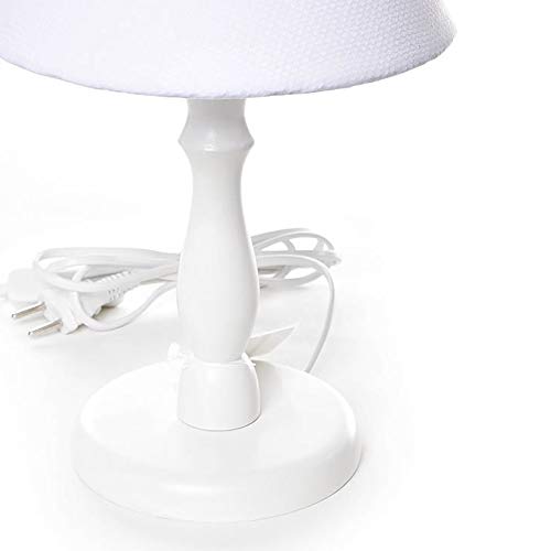 Abajur Madeira Torneado, Quarto Bebê Infantil Menina Menino, Potinho de Mel, Branco