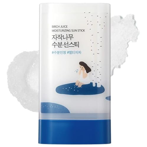ROUND LAB Birch Juice Moisturizing Sun Stick SPF 50+ 0.67oz Sunscreen Stick for face and body No White Cast Non-Sticky Travel-Friendly Protector Solar Barra Korean Sunscreen
