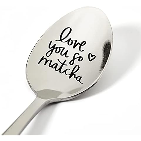 Lustiger „Love You So Matcha-Löffel, graviert Cover