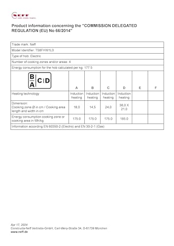 Neff T58FHW1L0 N 70, plaque à induction, 80 cm, noir
