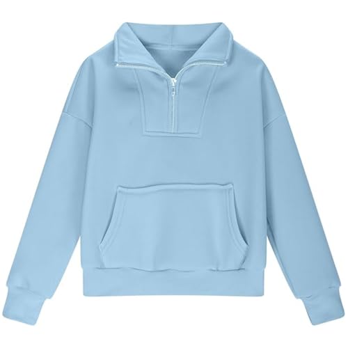 Girls Sweatshirts Trendy Half Zipper Cropped Hoodies Oversized Long Sleeve Thumb Hole Sweatshirt Fashion Fall Clothes4
