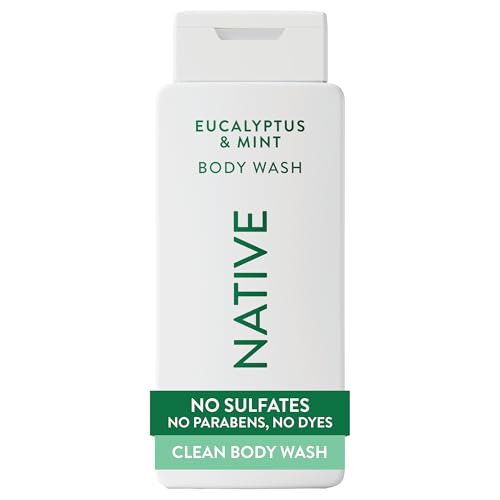 Image of Native Clean Body Wash, Gentle & pH-balanced for Sensitive Skin, 24-Hr Freshness for Women & Men, Vegan & Cruelty-Free, Free of Sulfates, Parabens & Phthalates, Eucalyptus & Mint, 18fl oz