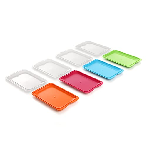 TATAY Set 4 cold meat container, with lid and body removed, in four colours, reusable and stackable, made of BpA-free plastic
