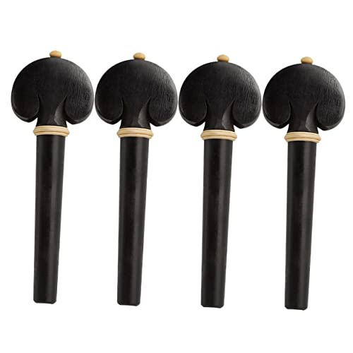 Toddmomy 4 Pack Cello Pegs Ebony Wood Musical Instrument Parts Endpin for Cello Accurate Grinding for Floor Rest