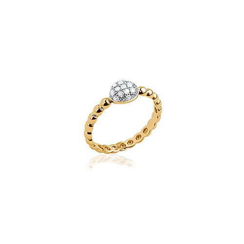 Bague en Plaqué Or BUBBLE avec solitaire 6 mm pour sublimer vos tenues chic de tous les jours