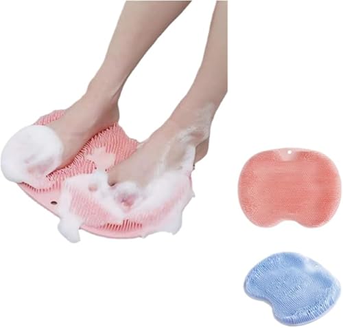2個セット 足臭バスター フットブラシ やわらかい 足洗いマット 足裏ブラシ フットケア 足洗用 かかと 角質ケア 足裏ケア 3D 足用ブラシ 角質除去 足のニオイ 水虫予防 ニオイ予防 足裏マッサージ (ピンク+ブルー)