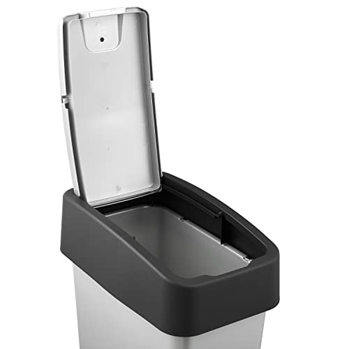 keeeper Premium Abfallbehälter mit Flip-Deckel, Soft Touch, 10 l, Magne, Silber – Bild 6