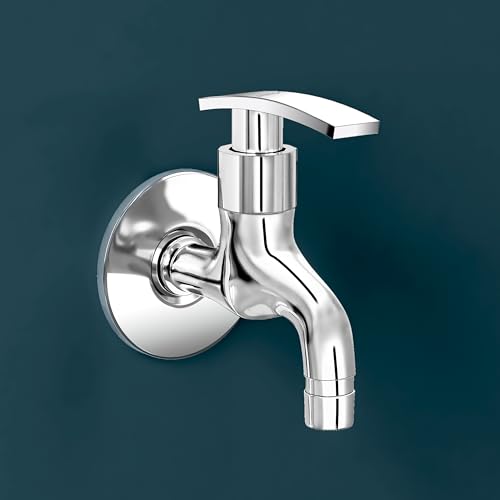 Image of Plantex Washing Machine Tap with Brass Spindle /Tap for Washing Machine /Garden /Pipe Connection Tap /Washing Machine Pipe Connector-(Chrome)