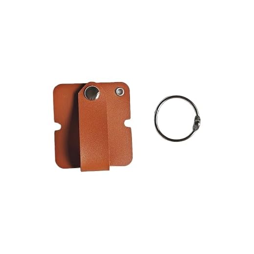 Leather Earbud Holder with Keychain, Portable Cord Organizer, Brown
