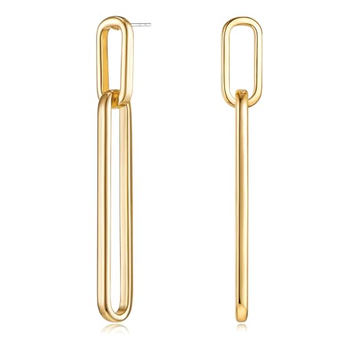 MUYAN Geometric Link Drop Dangle Earrings for Women Long Link Dangle Earrings Jewelry Gold Silver Earrings