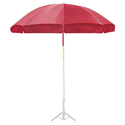 Image of OUTO 7ft /42in Garden Outdoor Umbrella with Stand Foldable Big Size Heavy Duty Waterproof Rain & UV Sun Protection Patio for Balcony Shedding Cantilever & Lawn (7 Feet /42 Inch Rib Arm, Red)