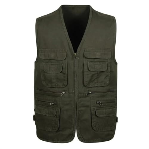 Pegsmio Cotton Vest For Men Spring Summer Tool Sleeveless Jacket Multi Pocket Waistcoat2