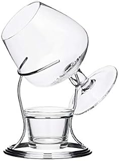 BarCraft Brandy Glass and Warmer Gift Set, 350ml Glass, Tea Light Holder and Metal Stand, 3-Piece Set
