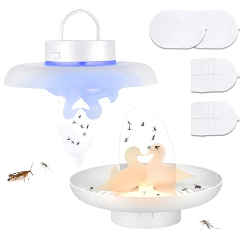 2 PCs Bettwanzen Falle mit 10 Klebescheiben,Zwei Stromversorgung Methoden Flohfalle für Wohnung Testsieger,Geruchlos Ungiftig, Flohfallen für Wohnzimmer,Küche,Schlafzimmer