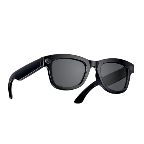 Gafas con cámara HD de 500W y auriculares Bluetooth con función de traducción IA negro