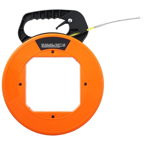 VEVOR Fish Tape 100 ft 1/6-inch Fiberglass Wire Puller with Optimized Housing and Handle Easy-to-Use Cable Puller Tool Flexible Wire Fishing Tools for Wall and Electrical Conduit Non-Conductive