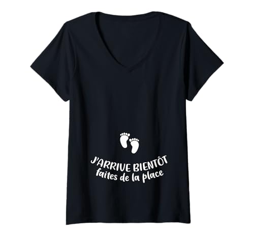 Femme Cadeau Humour de Grossesse Femme Enceinte 2023 T-Shirt avec Col en V