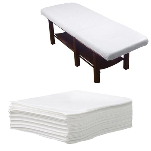 Lot de 10 draps jetables pour table de massage, table de massage, en tissu non tissé, jetables, imperméables et résistants à l'huile, pour salon de...