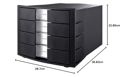 Module de classement HAN robuste à 4 tiroirs fermés noir Import Allemagne - 4