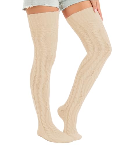 Image of Sexybody Women's Thigh High Socks Over the Knee Knit Socks, Winter Leg Warmers Stockings Knee High Tube Arctic Fleece