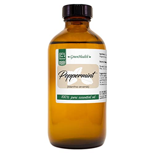 GreenHealth Japanese Peppermint Essential Oil – 8 fl oz – 100% Pure & Uncut – Strong Menthol Aroma – Steam-Distilled