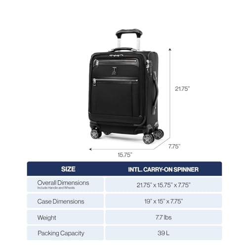 Image of Travelpro Platinum Elite Softside Expandable Carry on Luggage, 8 Wheel Spinner Suitcase, USB Port, Men and Women, International, Bordeaux Red, Carry On 19-Inch