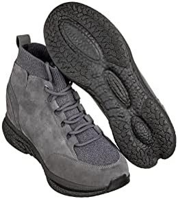 CALTO Men's Invisible Height Increasing Elevator Shoes - Grey Fashion High Top Technical Sneakers - 3 Inches Taller - S23202- Size 6 D(M) US | Image 3