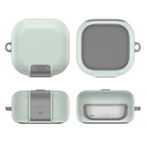 Image of Oboe Aegis Case 'Compatible with' Samsung Galaxy Buds 4 & 4 Pro Case with Phone Stand & Keyring (Mint Green) [Buds & ChargingCase NOT Included]