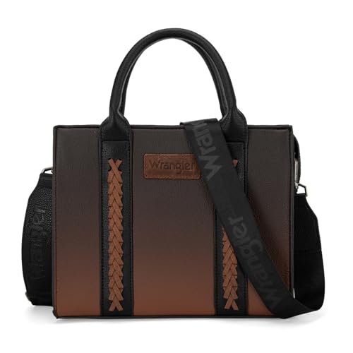 Wrangler Purses for Women Tote Bag Satchel Shoulder Top Handle Handbags Leather Medium Designer Cute Bags for Gift Travel Work Ladies WG70-81201BK