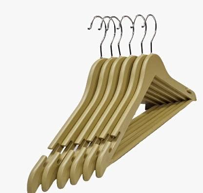 Ivaan Unbreakable Plastic Suit Clothes Hanger for Wardrobe, Wooden Design, 12 Pieces Set