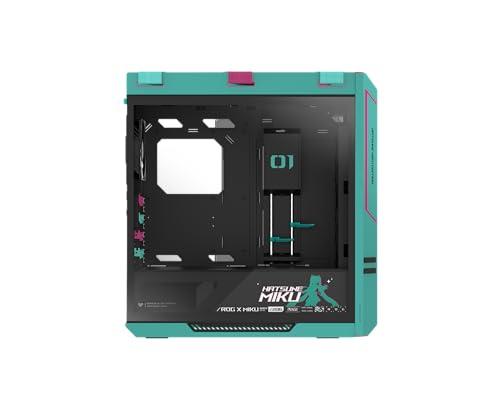 ROG Strix Helios II Hatsune Miku Edition EATX Mid-Tower PC Case (pannello in vetro, 4 ventole preinstallate da 140 x 28 mm, telaio in alluminio, GPU fino a 450 mm, supporto radio da 420 mm) | - Case PC - Immagine 7