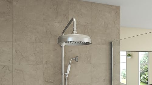 Image of Abbey 10 x 22 Shower Faucet Set with Handshower, Brushed Nickel